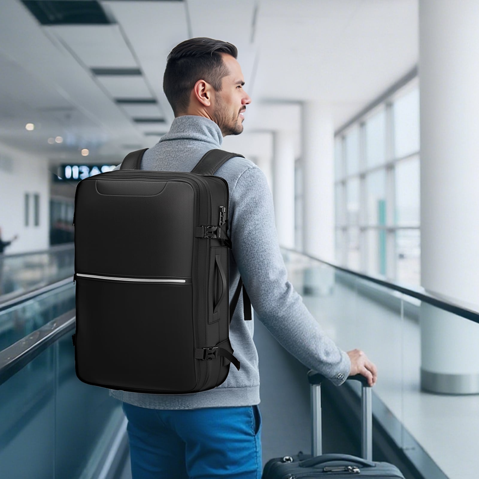 Vacuum Travel Backpack Men's 80l Expandable Luggage With Tsa Lock_voghion.com